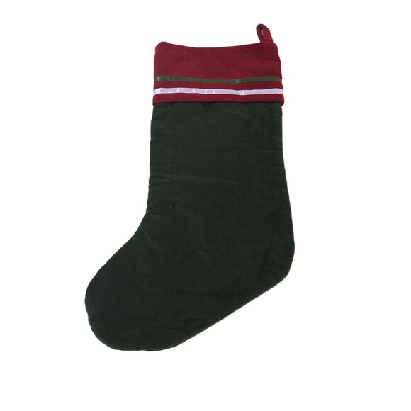 Christmas Stocking Green Red "Dear Sants, I've been very, very, very good - Picture 3 of 4